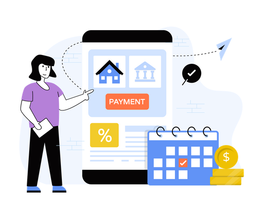 Online Loan EMI Payment App Illustration