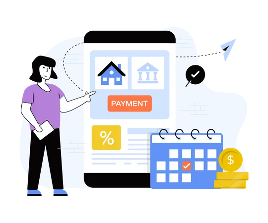 Online Loan EMI Payment App  Illustration