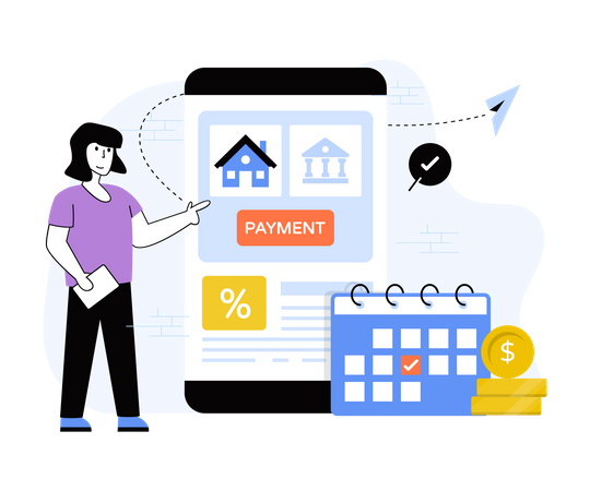 Online Loan EMI Payment App  Illustration