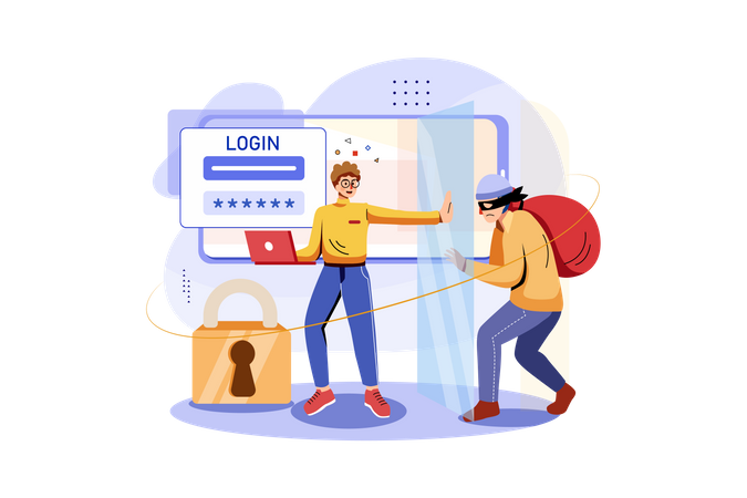 Sicherheit beim Online-Login  Illustration