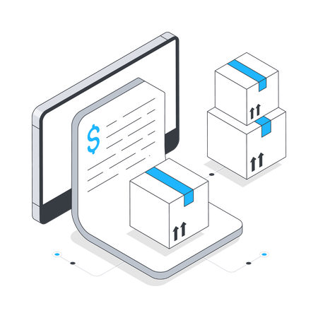 Online Logistics Bill  Illustration