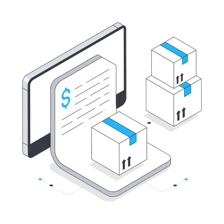 Online Logistics Bill  Illustration