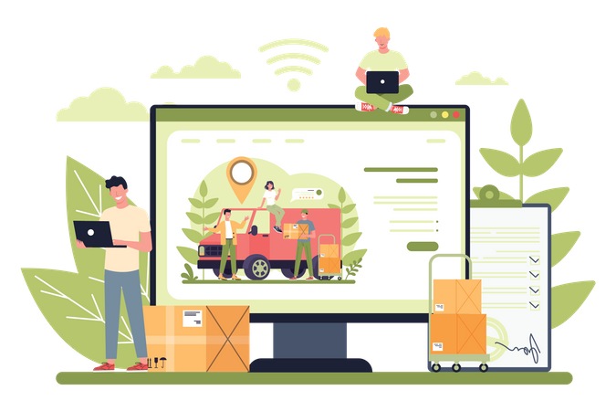 Online logistics service Illustration