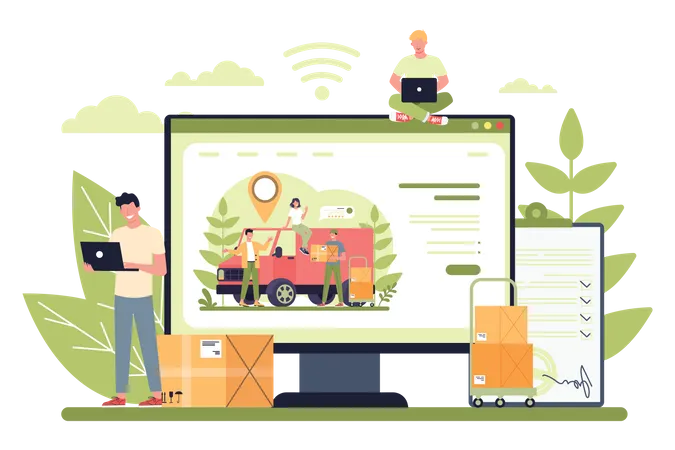 Online logistics service  Illustration