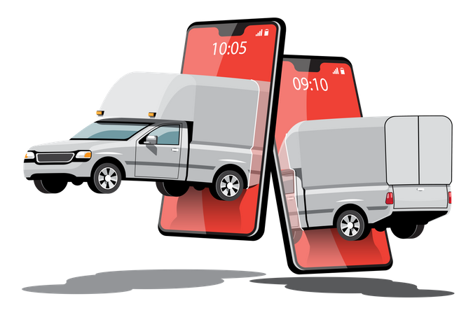 Online Logistics service Application Illustration