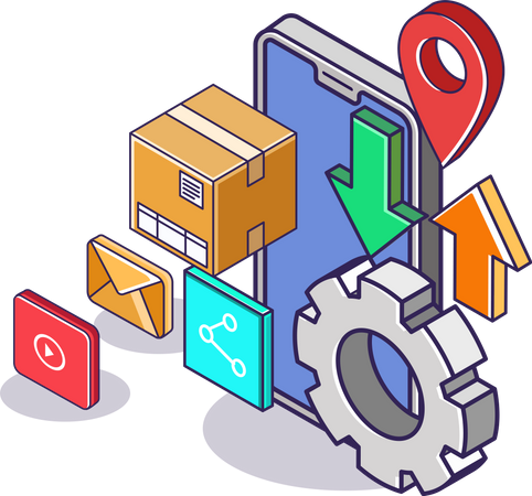 Online Logistics Service  Illustration