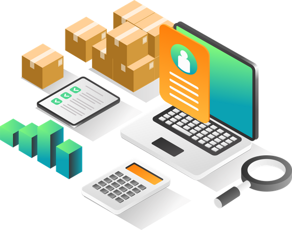 Online-Logistiksystem  Illustration