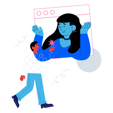 Online long distance relationship  Illustration