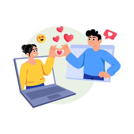 Online Love Relation  Illustration