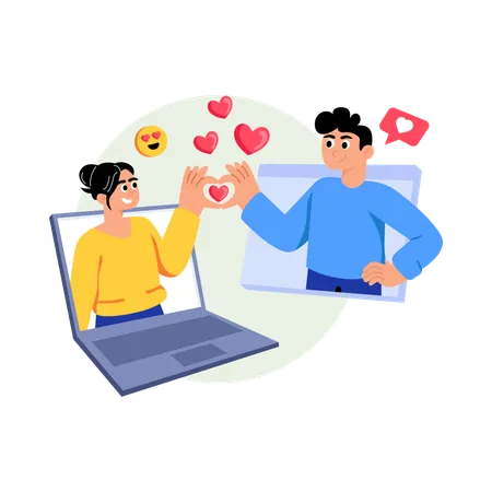 Online Love Relation  Illustration