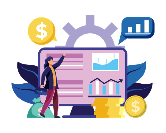 Online market analysis  Illustration