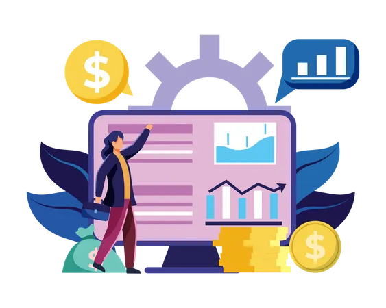 Online market analysis  Illustration