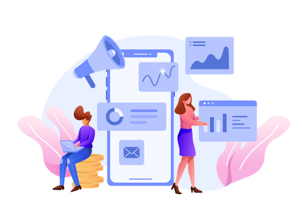 Online marketing analysis  Illustration