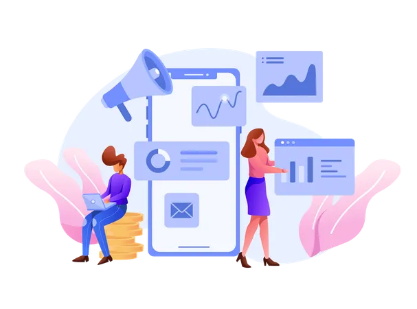 Online marketing analysis  Illustration