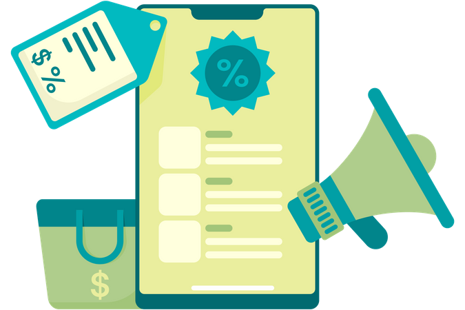 Online marketing of discounted items  Illustration