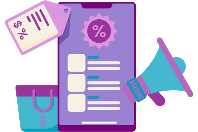 Online marketing of discounted items  Illustration