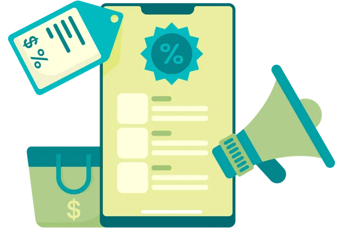 Online marketing of discounted items  Illustration