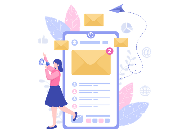 Online Marketing with Email Illustration