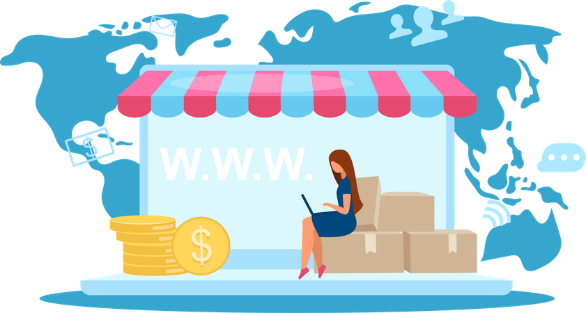 Online marketplace Illustration