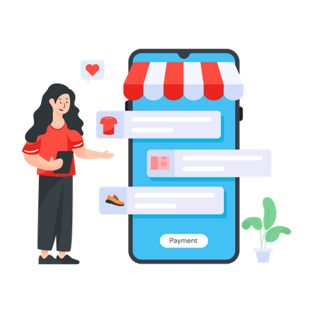 Online marketplace application Illustration
