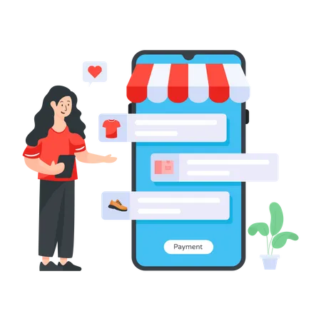 Online marketplace application Illustration