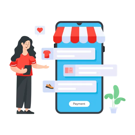 Online marketplace application  Illustration