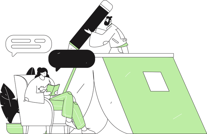 Online math class  Illustration