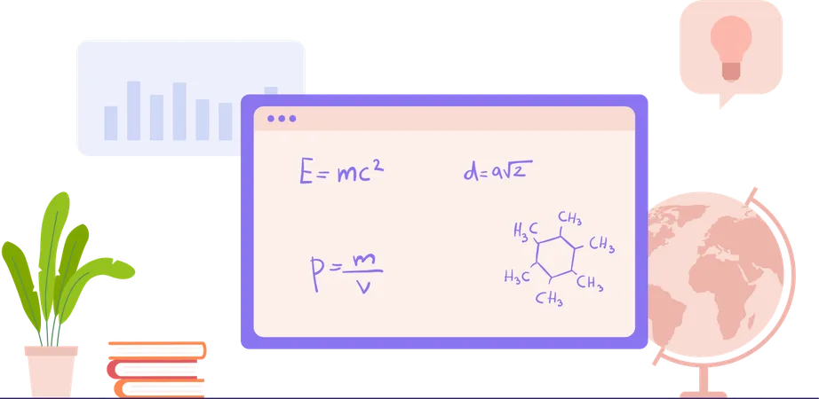 Online Math Class  Illustration