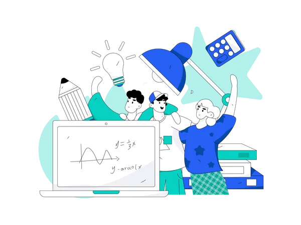 Online math lecture  Illustration