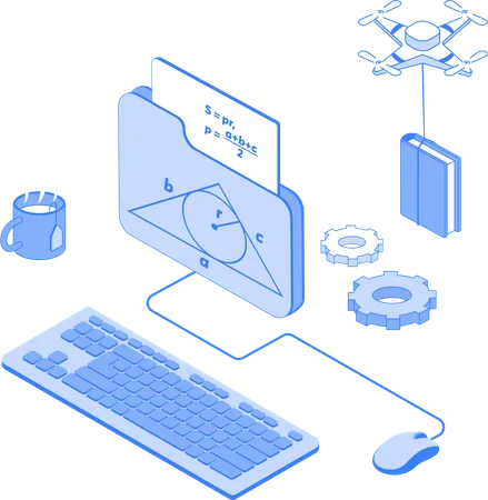 Online-Mathematik-Ordner  Illustration