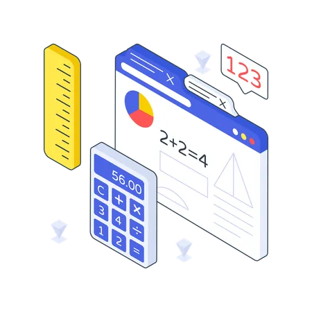 Online-Mathematik-Präsentation  Illustration