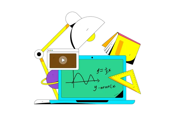 Online mathematics class  Illustration