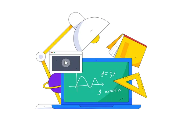 Online mathematics class  Illustration