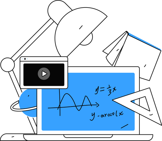 Online mathematics class  Illustration