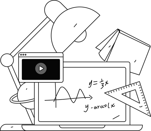 Online Mathematics Class  Illustration