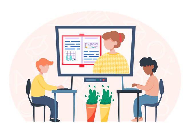 Online-Mathematik-Unterricht  Illustration
