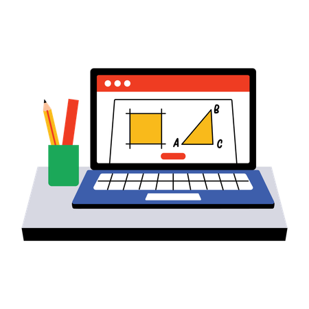 Online-Mathematikunterricht  Illustration