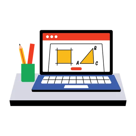 Online-Mathematikunterricht  Illustration