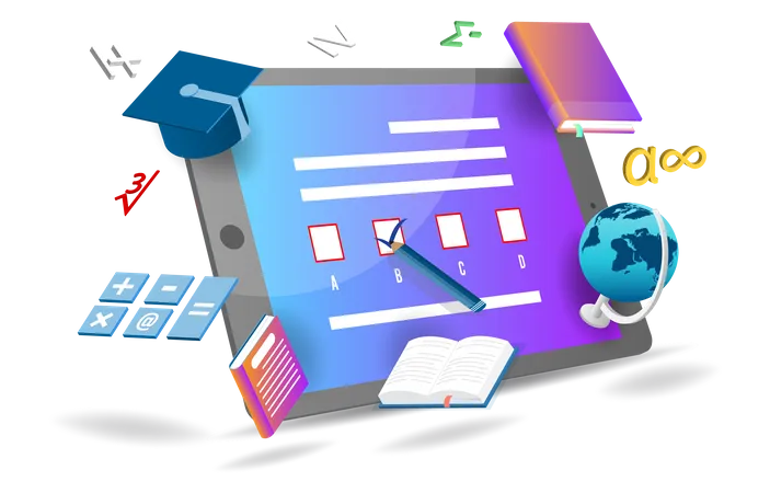 Online-Mathematikunterricht  Illustration