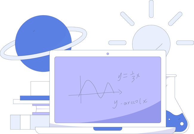 Online math's study  Illustration