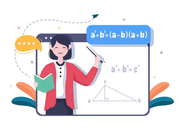 Online maths teaching Illustration