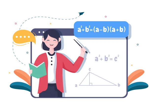 Online maths teaching  Illustration