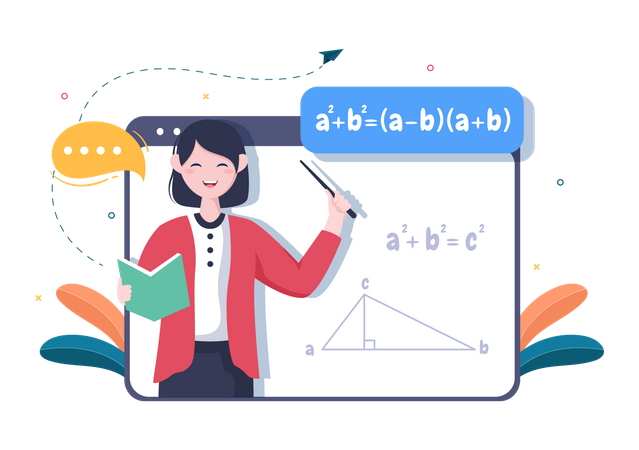 Online maths teaching  Illustration