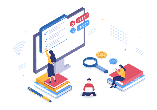 Online Mcq exam  Illustration