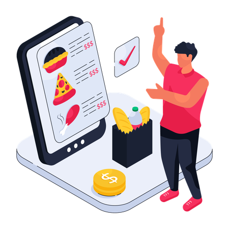 Online Meal Service  イラスト