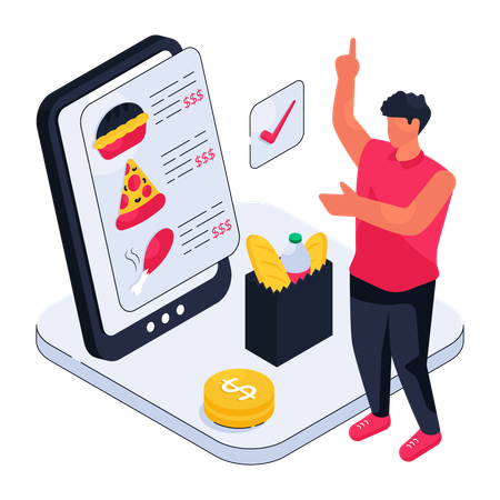 Online Meal Service  Illustration