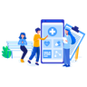 illustrations of online medical app