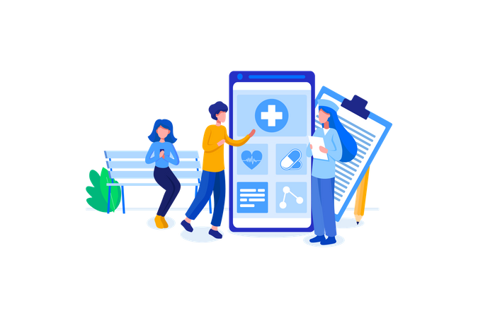 Online medical app  Illustration