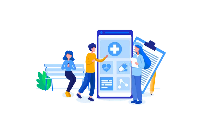 Online medical app  Illustration