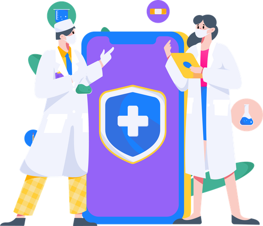 Online medical app  Illustration